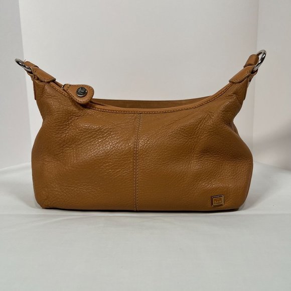 The Sak mini shoulder bag beige pebbled leather small hand bag zip closure - Picture 2 of 16